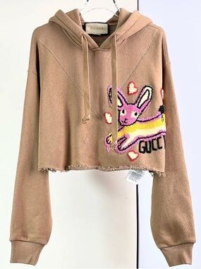 ❌sold❌🚩steal Authentic Gucci Label Knit Piece in Tan and Cream with Black Trim